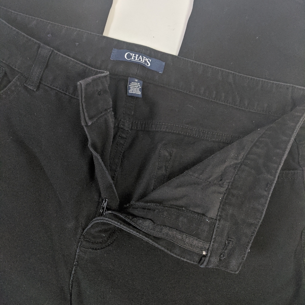 Chaps | Straight Leg Mid Rise Black Jeans - Picture 6 of 8